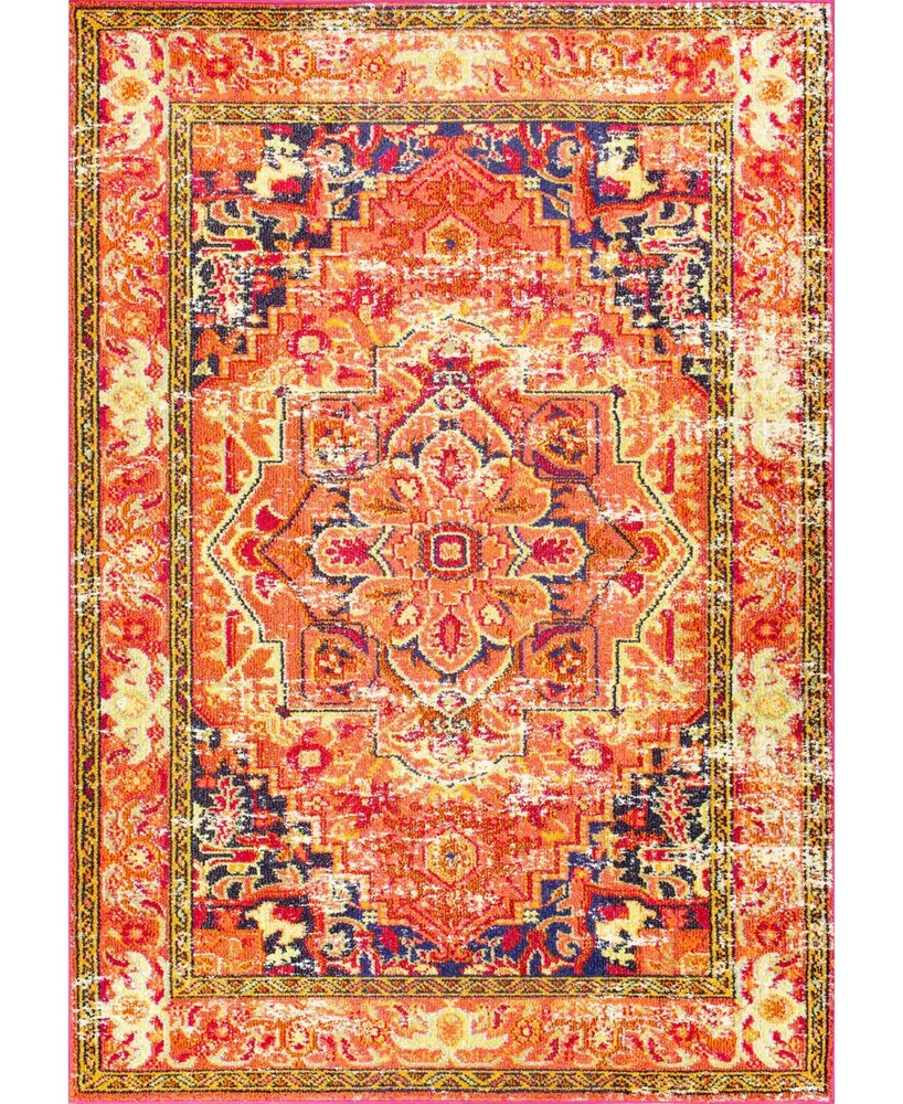 nuLoom Mackenzie KKCB10B Orange 6'7" x 9' Area Rug