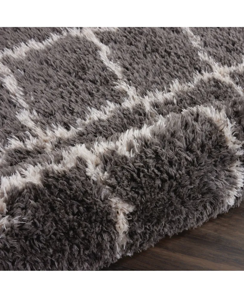 Nourison Home Luxe Shag LXS02 Charcoal 2'2" x 3'9" Area Rug