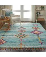 Nourison Home Nomad NMD04 Aqua 6'7" x 9'6" Area Rug