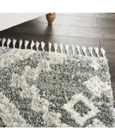 Nourison Home Oslo Shag OSL02 Gray and Ivory 4' x 6' Area Rug