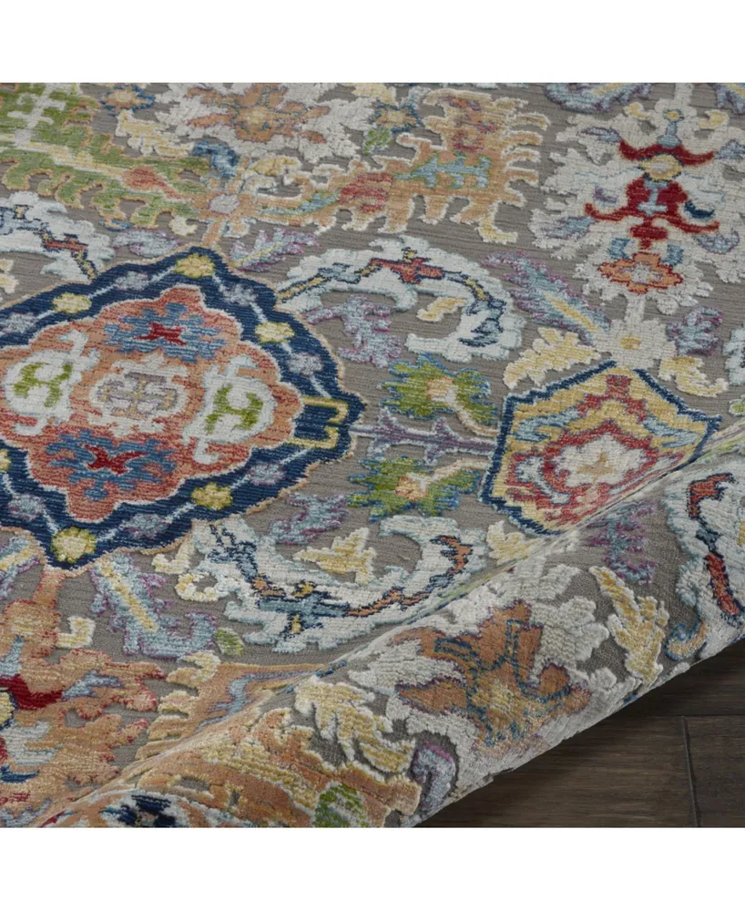 Nourison Home Ankara Global ANR12 Gray and Multi 8'10" x 11'10" Area Rug