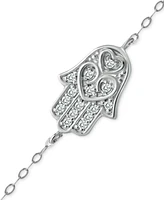 Giani Bernini Cubic Zirconia Hamsa Hand Ankle Bracelet, Created for Macy's