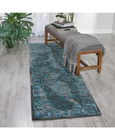 Nourison Home Opaline OPA12 Charcoal 2'3" x 8' Runner Rug