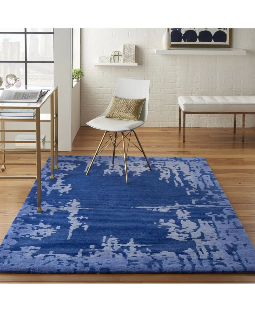 Nourison Home Symmetry SMM02 Navy 5'3" x 7'9" Area Rug