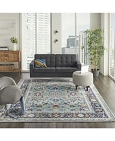 Nourison Home Ankara Global ANR14 Teal and Multi 7'10" x 9'10" Area Rug