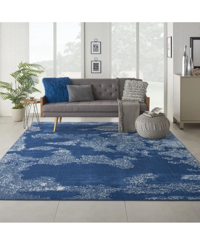 Nourison Home Etchings ETC03 Blue 8' x 10' Area Rug