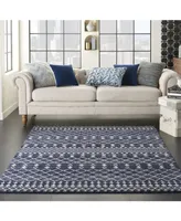 Nourison Home Palermo PMR03 Navy and Gray 5'3" x 7'3" Area Rug