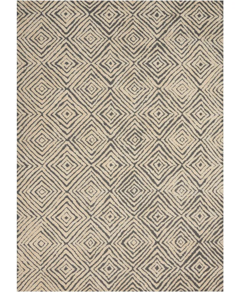 Nourison Home Deco Mod DEC01 Gray and Ivory 3'9" x 5'9" Area Rug