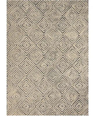 Nourison Home Deco Mod DEC01 Gray and Ivory 3'9" x 5'9" Area Rug