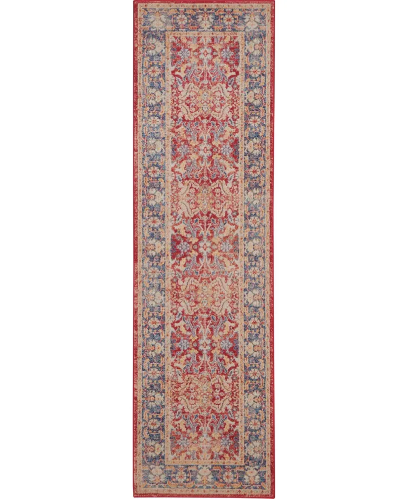 Nourison Home Ankara Global ANR02 Red 2' x 6' Runner Rug