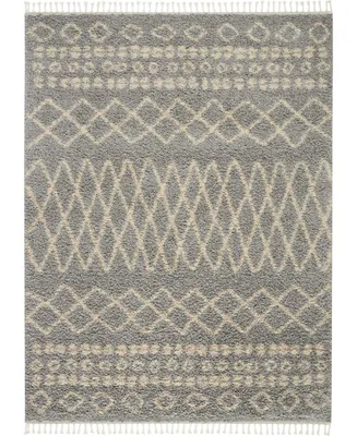 Closeout! Nourison Home Moroccan Shag MRS02 Silver 5'3" x 7'11" Area Rug