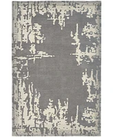 Nourison Home Symmetry SMM02 Gray and Beige 3'9" x 5'9" Area Rug