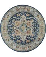 Nourison Home Ankara Global ANR11 Blue and Multi 4' Round Rug