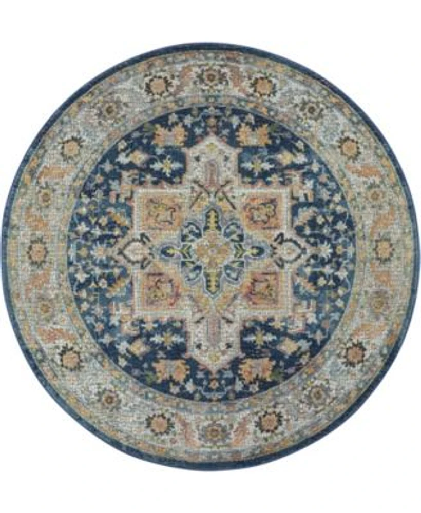 Nourison Home Ankara Global Anr11 Blue Multi Rug
