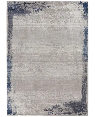 Nourison Home Etchings ETC01 Gray and Navy 4' x 6' Area Rug