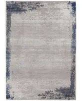 Nourison Home Etchings ETC01 Gray and Navy 4' x 6' Area Rug