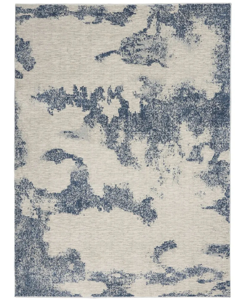 Nourison Home Etchings ETC03 Ivory and Mist 4' x 6' Area Rug