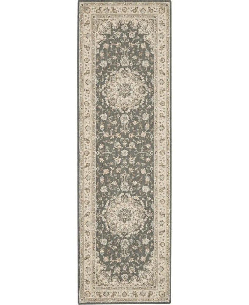 Nourison Home Living Treasures LI15 Gray and Ivory 2'6" x 12' Runner Rug