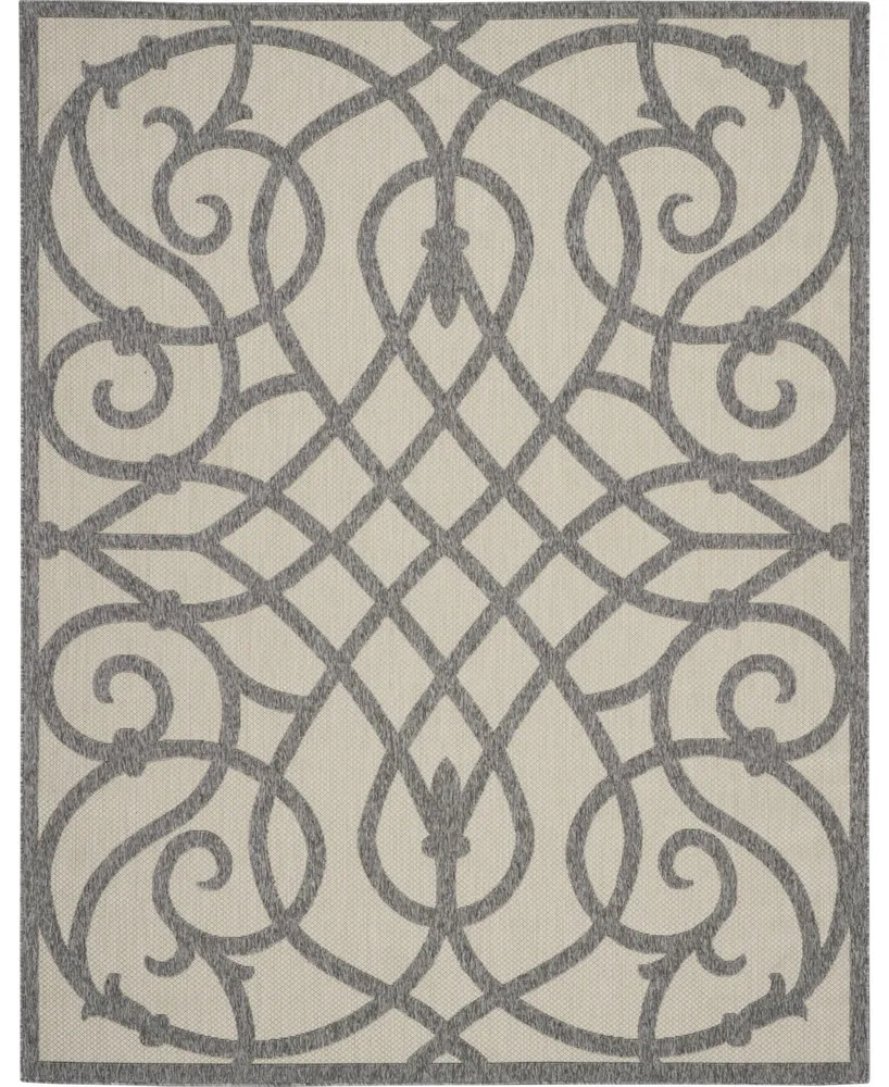 Nourison Home Cozumel CZM04 Cream and Gray 8'10" x 11'10" Outdoor Area Rug