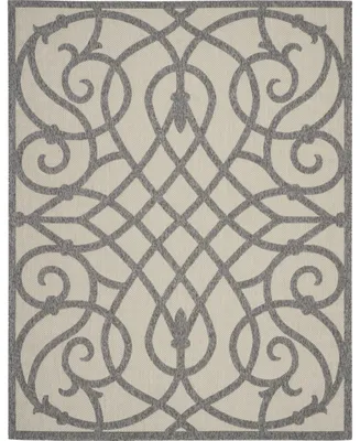 Nourison Home Cozumel CZM04 Cream and Gray 8'10" x 11'10" Outdoor Area Rug