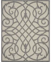 Nourison Home Cozumel CZM04 Cream and Gray 8'10" x 11'10" Outdoor Area Rug