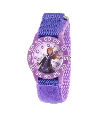 Disney Frozen 2 Anna Girls' Purple Plastic Time Teacher Watch 32mm