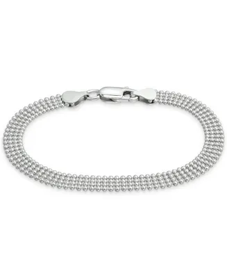 Giani Bernini Sterling Silver Bracelet Four Row Bead Chain