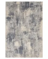 Nourison Home Rustic Textures RUS02 Blue and Ivory 3'11" x 5'11" Area Rug