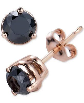 Black Diamond Stud Earrings (3/4 ct. t.w.) in 14k Rose Gold