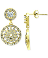 Giani Bernini Cubic Zirconia Medallion Drop Earrings, Created for Macy's