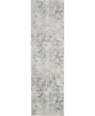 Nourison Home Rustic Textures RUS07 Ivory and Gray 2'2" x 7'6" Runner Rug
