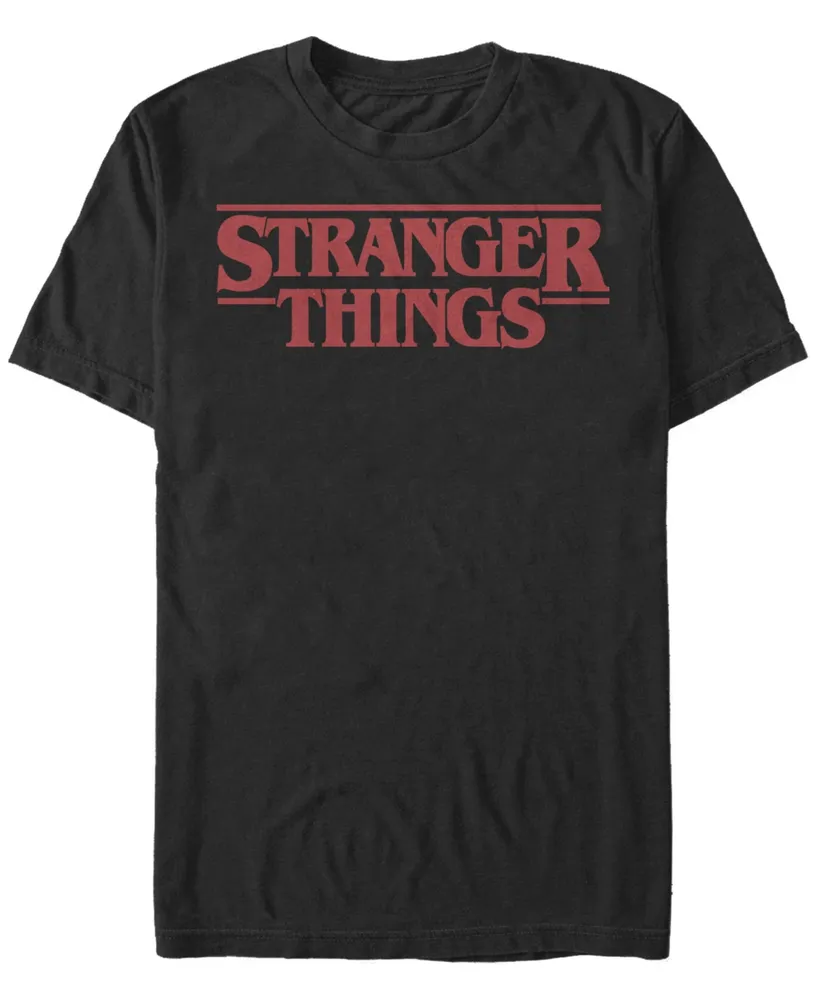 Stranger Things Men's Solid Logo Left Chest Short Sleeve T-Shirt