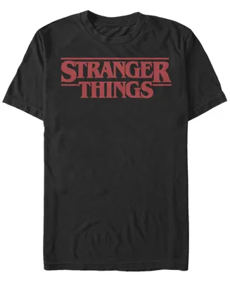 Stranger Things Men's Solid Logo Left Chest Short Sleeve T-Shirt