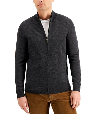 Club Room Men's Merino Zip-Front Sweater, Created for Macy's