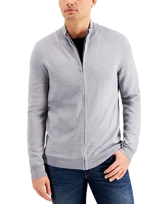 Club Room Men's Merino Zip-Front Sweater, Created for Macy's