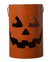 Glitzhome Halloween Jack O Lantern Tea Light Holder, Set of 2
