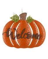 Glitzhome 29.72" Fall Metal Pumpkin Yard Stake or Standing or Hanging Sign