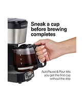 Hamilton Beach 5 Cup Compact Coffee Maker with Programmable Clock