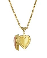 2028 Gold-Tone Heart Cameo Locket 16" Adjustable Necklace