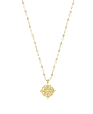 Ettika Long Travels Imitation Pearl and 18K Gold Ball Chain Women's Necklace - Gold