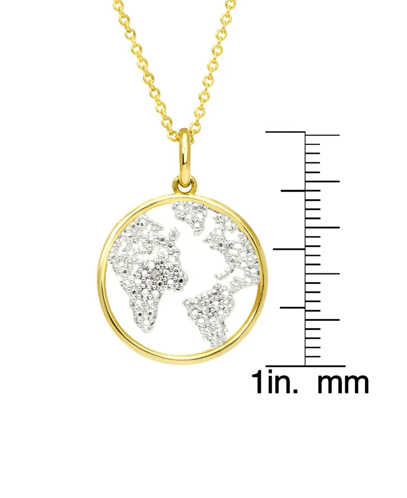 Macy's Diamond Accent Gold-plated Map Pendant Necklace