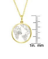 Macy's Diamond Accent Gold-plated Map Pendant Necklace