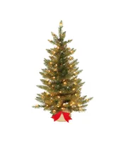 Puleo 3" Pre-Lit Slim Fraser Fir Artificial Christmas Tree