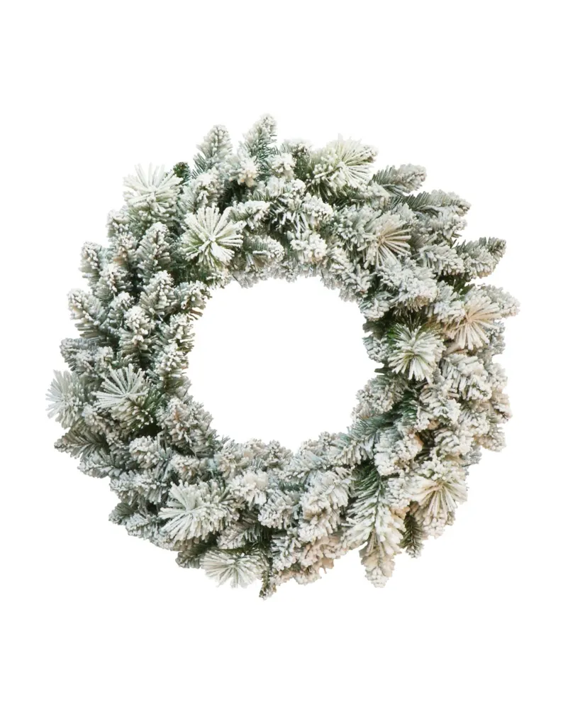 Puleo 24" Flocked Spruce Wreath