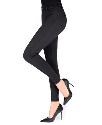 MeMoi Women's Pants-Style Ponte Basic Pocket Leggings