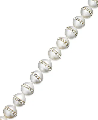Pearl Bracelet, Sterling Silver Cultured Freshwater Pearl Halo Bracelet (9