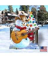 Designocracy by Dona Gelsinger Guitar Rocker Snowman Freestanding Large Yard Decor