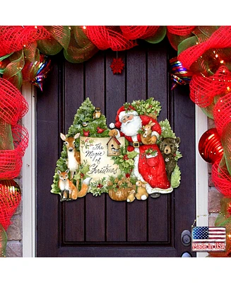 Designocracy by Susan Winget Woodland Playing Santa Wall and Door Decor