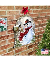 Designocracy by Dona Gelsinger Seasons-Greetings Snowman Wall and Door Hanger