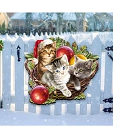 Designocracy by Dona Gelsinger Christmas Kittens Wall and Door Hanger